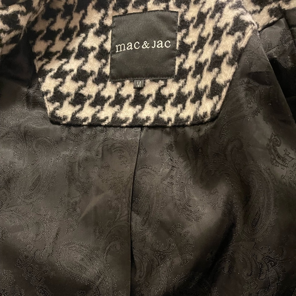 HOUNDSTOOTH WOOLBLEND DOUBLE BREASTED BABYDOLL COAT - Picture 4 of 6